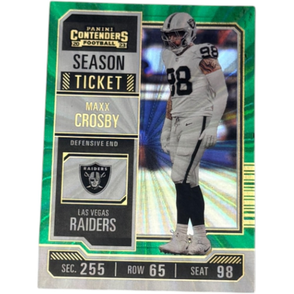 2023 Panini Contenders - Maxx Crosby #56 Green Season Ticket